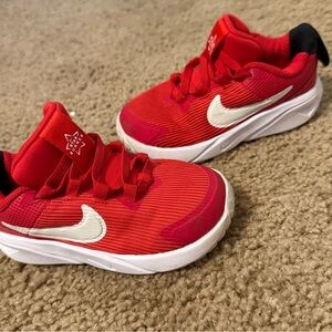 Nike Kids Red and White Sneakers